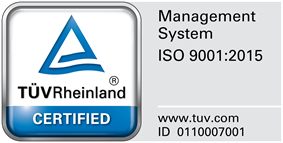 TUVRheinland CERTIFIED - Management System ISO 9001:2015 - www.tuv.com - ID: 0110007001